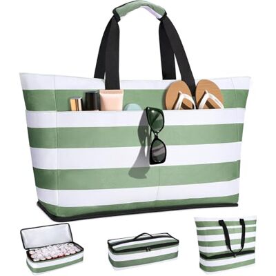 CIRYCASE Grand Sac de Plage XXL avec Isotherme, 54L Cabas de Voyage Femme/Famille/Fille Pliable Étanche, Compartiment Sec-Humide, Sac Fourre Tout Sacs de Sport pour Vacance Courses Piscine Pique-Nique - Publicité CIRYCASE Grand Sac de Plage XXL avec Isotherme, 54L Cabas de Voyage Femme/Famille/Fille Pliable Étanche, Compartiment Sec-Humide, Sac Fourre Tout Sacs de Sport pour Vacance Courses Piscine Pique-Nique - Publicité