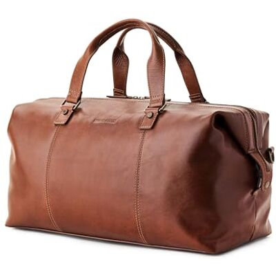 DRAKENSBERG Enzo Sac de voyage en cuir pour homme et femme avec compartiment pour ordinateur portable de 15" Marron 35 l, Marron châtaignier, Taille unique, Sac de voyage - Publicité DRAKENSBERG Enzo Sac de voyage en cuir pour homme et femme avec compartiment pour ordinateur portable de 15" Marron 35 l, Marron châtaignier, Taille unique, Sac de voyage - Publicité
