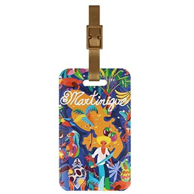 Color pop® Etiquette Sac ou Bagage Martinique (Imprimé Fiesta) Fabrication française en PVC Accessoires de Voyage 10,6 x 6,2 cm - Publicité Color pop® Etiquette Sac ou Bagage Martinique (Imprimé Fiesta) Fabrication française en PVC Accessoires de Voyage 10,6 x 6,2 cm - Publicité