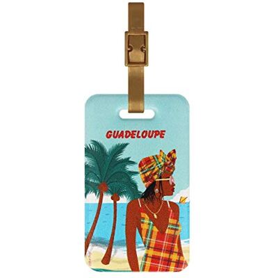 Color Pop ® Etiquette sac ou bagage GUADELOUPE Fabrication française En PVC Accessoires de voyage 10,6 x 6,2 cm (Imprimé Madras) - Publicité Color Pop ® Etiquette sac ou bagage GUADELOUPE Fabrication française En PVC Accessoires de voyage 10,6 x 6,2 cm (Imprimé Madras) - Publicité