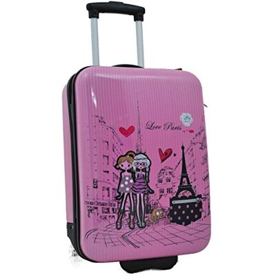 Madisson Valise Cabine Enfant/Fille Rose Love Paris ABS 50X33X20CM, Rose, L32.0 x H48.0 x P20.0 cm - Publicité Madisson Valise Cabine Enfant/Fille Rose Love Paris ABS 50X33X20CM, Rose, L32.0 x H48.0 x P20.0 cm - Publicité