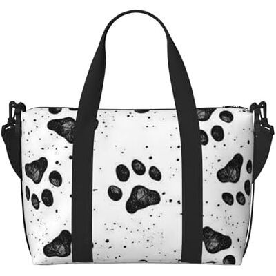 AABSTBFM Sac de voyage imprimé patte de chien pour homme et femme, sac de week-end avec bandoulière réglable et poignée, Noir , Taille unique, Sac de voyage - Publicité AABSTBFM Sac de voyage imprimé patte de chien pour homme et femme, sac de week-end avec bandoulière réglable et poignée, Noir , Taille unique, Sac de voyage - Publicité