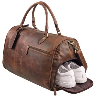 STILORD Sac de Voyage Homme Cuir Grand 40L Sac Weekend Homme avec Compartiment Chaussures Bagage Cabine Vintage en Cuir Véritable Couleur:Cognac Marron foncé - Publicité STILORD Sac de Voyage Homme Cuir Grand 40L Sac Weekend Homme avec Compartiment Chaussures Bagage Cabine Vintage en Cuir Véritable Couleur:Cognac Marron foncé - Publicité