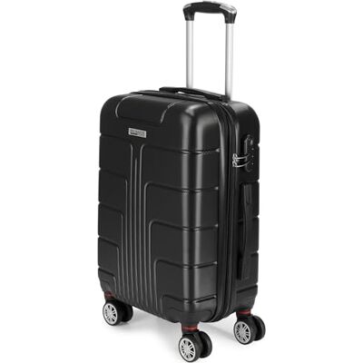 BRUBAKER Mallette Rigide Miami Valise de Voyage Extensible avec Serrure à Numéro, 4 Roues et Poignées Confortables 37 x 56 x 24,5 cm ABS Valise à roulettes Trolley (M Noir) - Publicité BRUBAKER Mallette Rigide Miami Valise de Voyage Extensible avec Serrure à Numéro, 4 Roues et Poignées Confortables 37 x 56 x 24,5 cm ABS Valise à roulettes Trolley (M Noir) - Publicité