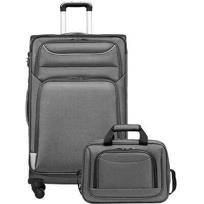 COOLIFE Grande Valise Souple Trolley 80cm et 1 Grand Sac Bandoulière Valise Souple Reisekoffer TSA & 4 Roues Spinner, ultra-légère, 1200D déperlant – Vacances Famille, Long Cours - Publicité COOLIFE Grande Valise Souple Trolley 80cm et 1 Grand Sac Bandoulière Valise Souple Reisekoffer TSA & 4 Roues Spinner, ultra-légère, 1200D déperlant – Vacances Famille, Long Cours - Publicité