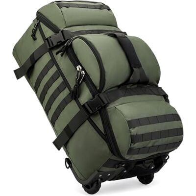 Boniffyy Sac De Voyage à roulettes 80L Grande Sac à Dos Sport Duffle Bag Imperméable Oxford Sport Bagage avec Compartiment Bretelles Pliable Extensible Trolley pour Camping Weekend Gym (Vert) - Publicité Boniffyy Sac De Voyage à roulettes 80L Grande Sac à Dos Sport Duffle Bag Imperméable Oxford Sport Bagage avec Compartiment Bretelles Pliable Extensible Trolley pour Camping Weekend Gym (Vert) - Publicité