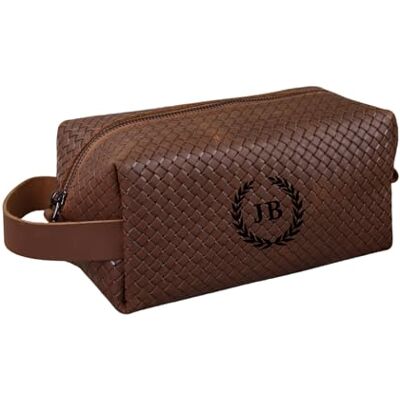 Blade Trousse de Toilette Personnalisable en Cuir de qualité supérieure Trousse de Toilette Faite à la Main Kit Double pour Homme et Femme Trousse de Toilette de Voyage Personnalisable Noisette, - Publicité Blade Trousse de Toilette Personnalisable en Cuir de qualité supérieure Trousse de Toilette Faite à la Main Kit Double pour Homme et Femme Trousse de Toilette de Voyage Personnalisable Noisette, - Publicité