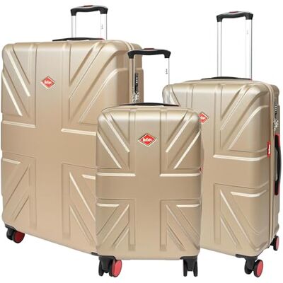 A1 FASHION GOODS Valise à 8 roues avec cadenas rigide Motif Union Jack britannique, champagne, Full Set Of 3 Sizes, Valise rigide avec roulettes pivotantes - Publicité A1 FASHION GOODS Valise à 8 roues avec cadenas rigide Motif Union Jack britannique, champagne, Full Set Of 3 Sizes, Valise rigide avec roulettes pivotantes - Publicité