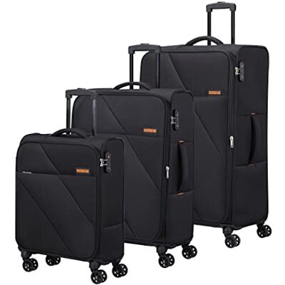 American Tourister Sun Break Lot de 3 Valises Noir (Black), Taille Unique, Ensemble de Bagages - Publicité American Tourister Sun Break Lot de 3 Valises Noir (Black), Taille Unique, Ensemble de Bagages - Publicité
