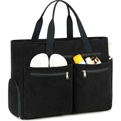 Makukke Sac de Plage XXL Grand Beach Bag Avec Compartiment à Chaussures Pliable Ultra léger Avec Fermeture éclair Pour Vacances, Voyages, Gym, Pique-Nique (Noir-Velours Côtelé) - Publicité Makukke Sac de Plage XXL Grand Beach Bag Avec Compartiment à Chaussures Pliable Ultra léger Avec Fermeture éclair Pour Vacances, Voyages, Gym, Pique-Nique (Noir-Velours Côtelé) - Publicité