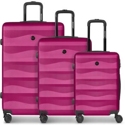 SMARTBOX Lot de 3 valises rigides pour homme et femme, rose bonbon, Set Chariot de voyage léger et stable en matériau ABS de qualité supérieure et robuste 4 roulettes doubles et cadenas à - Publicité SMARTBOX Lot de 3 valises rigides pour homme et femme, rose bonbon, Set Chariot de voyage léger et stable en matériau ABS de qualité supérieure et robuste 4 roulettes doubles et cadenas à - Publicité