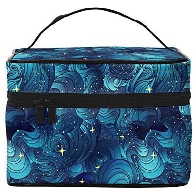 DJNGN Trousse de Maquillage de Voyage pour Femmes et Filles, Motif Nuages et étoiles, Grand Organiseur de Maquillage, Articles de Toilette Portables - Publicité DJNGN Trousse de Maquillage de Voyage pour Femmes et Filles, Motif Nuages et étoiles, Grand Organiseur de Maquillage, Articles de Toilette Portables - Publicité