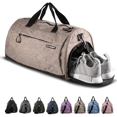 Fitgriff® Sac de Sport Homme & Femme V1 Sacs de Voyage avec Compartiments Chaussures et Humide, pour Gym, Fitness, Weekend Duffel Bag (Sand, 48 x 26 x 25 cm (Small)) - Publicité Fitgriff® Sac de Sport Homme & Femme V1 Sacs de Voyage avec Compartiments Chaussures et Humide, pour Gym, Fitness, Weekend Duffel Bag (Sand, 48 x 26 x 25 cm (Small)) - Publicité