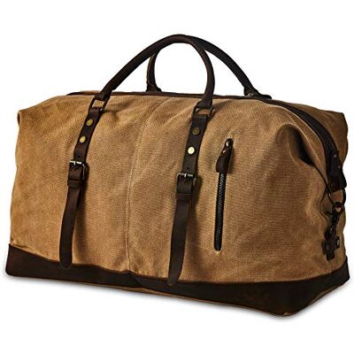 BRASS TACKS Leathercraft Poche en Laiton (Maroquinerie) Sac de Week-End en Toile cirée pour Hommes - Publicité BRASS TACKS Leathercraft Poche en Laiton (Maroquinerie) Sac de Week-End en Toile cirée pour Hommes - Publicité