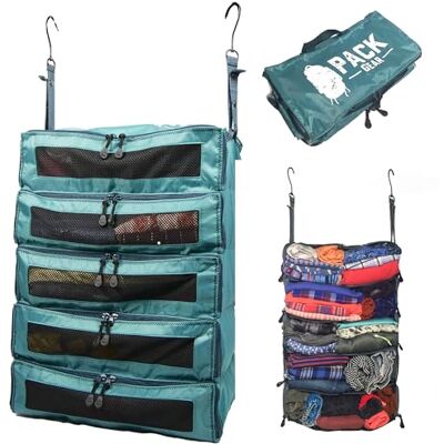 Pack Gear Organiseur de valise à suspendre – Notre organiseur de bagages XL à suspendre s'adapte parfaitement à toutes les valises – Nos cubes d'emballage pour voyage utilisent des fenêtres en maille - Publicité Pack Gear Organiseur de valise à suspendre – Notre organiseur de bagages XL à suspendre s'adapte parfaitement à toutes les valises – Nos cubes d'emballage pour voyage utilisent des fenêtres en maille - Publicité