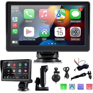 sunweyer Écran automatique sans fil Carplay et Android, stéréo portable de voiture, écran tactile IPS de 7", compatible avec caméra de recul 1080p et transmetteur Bluetooth/AUX/FM - Publicité