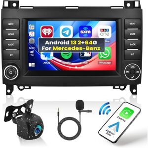 OiLiehu 2+64G Android 13 Autoradio pour Mercedes-Benz Classe A/B, Vito W169 W639 W906 Viano Vito Sprinter avec CarPlay Android Auto sans Fil, 7 “ Écran Tactile avec GPS WiFi BT FM RDS EQ SWC + Caméra de Recul - Publicité