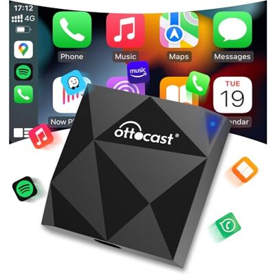 OTTOCAST CarPlay sans Fil Adaptateur Compatible avec Car Play Boitier CarPlay iPhone, CarPlay Dongle Connecteur Adapte pour Les Voitures avec Fonction(Année De Production : 2016-2024) - Publicité OTTOCAST CarPlay sans Fil Adaptateur Compatible avec Car Play Boitier CarPlay iPhone, CarPlay Dongle Connecteur Adapte pour Les Voitures avec Fonction(Année De Production : 2016-2024) - Publicité