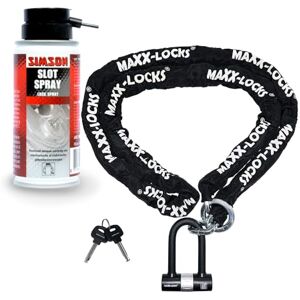 Maxx-Locks Tirau Art 4 Antivol Moto/Scooter Serrure Aérosol Inclus Antivol à Chaîne avec Boucle et Serrure à Support Serrure à Poinçonnée Art pour Moteur, Scooter & Cyclomoteur 200 cm - Publicité Maxx-Locks Tirau Art 4 Antivol Moto/Scooter Serrure Aérosol Inclus Antivol à Chaîne avec Boucle et Serrure à Support Serrure à Poinçonnée Art pour Moteur, Scooter & Cyclomoteur 200 cm - Publicité