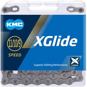 Chaîne vélo KMC X-Glide - 118 maillons - Gris - Chaîne de vélo - Publicité Chaîne vélo KMC X-Glide - 118 maillons - Gris - Chaîne de vélo - Publicité