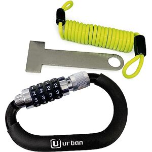 urban UR140 Antivol Casque Moto, Mousqueton à Code 4 Chiffres Plus Sécurisé, Adaptateur T Boucle, Câble de Sécurité en Acier Tressé Plus Visible, Accessoire Anti vol Universel pour Casque de Moto Velo - Publicité urban UR140 Antivol Casque Moto, Mousqueton à Code 4 Chiffres Plus Sécurisé, Adaptateur T Boucle, Câble de Sécurité en Acier Tressé Plus Visible, Accessoire Anti vol Universel pour Casque de Moto Velo - Publicité