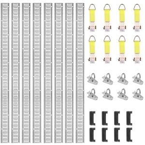 VEVOR Kit de Rails d'arrimage E-Track, 24PCS 1524 mm, avec 8 Rails Acier, 8 Joints toriques, 8 Attaches avec Anneau D, Accessoires de Fixation Polyvalents pour Motos, Cargo, vélos, Charge de 907 kg - Publicité VEVOR Kit de Rails d'arrimage E-Track, 24PCS 1524 mm, avec 8 Rails Acier, 8 Joints toriques, 8 Attaches avec Anneau D, Accessoires de Fixation Polyvalents pour Motos, Cargo, vélos, Charge de 907 kg - Publicité