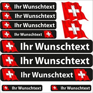 INDIGOS UG ® Autocollant de nom Drapeau Flottant Suisse 13 Autocollants pour Drapeau avec nom & Texte souhaité Vélo, Voiture, Moto, personnalisé - Publicité INDIGOS UG ® Autocollant de nom Drapeau Flottant Suisse 13 Autocollants pour Drapeau avec nom & Texte souhaité Vélo, Voiture, Moto, personnalisé - Publicité