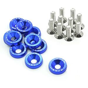 ljym88 Lot de 20 rondelles et boulons en aluminium anodisé M6 x 20 (argent), bleu - Publicité ljym88 Lot de 20 rondelles et boulons en aluminium anodisé M6 x 20 (argent), bleu - Publicité