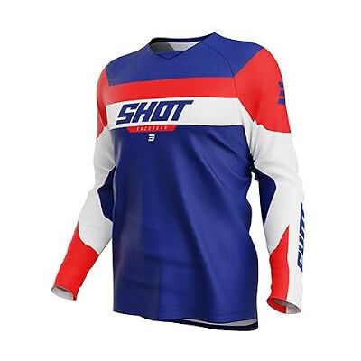 Shot Race Gear Crossshirt Draw League Bleu-Rouge - Maillot Motocross - Publicité Shot Race Gear Crossshirt Draw League Bleu-Rouge - Maillot Motocross - Publicité