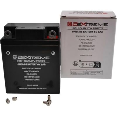 2EXTREME Batterie 6N6L-BS 6V 6Ah AGM sans entretien – 97x55x115 mm, compatible Honda CB 125, SL 125, XL 250 et Yamaha DT 125/175/250/400, XT 500 - Publicité 2EXTREME Batterie 6N6L-BS 6V 6Ah AGM sans entretien – 97x55x115 mm, compatible Honda CB 125, SL 125, XL 250 et Yamaha DT 125/175/250/400, XT 500 - Publicité