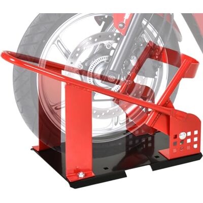 HOMCOM Rail de support universel pour moto support roue moto support béquille moto bloque roue 8-15,5 cm trous pré-percés métal époxy noir et rouge - Publicité HOMCOM Rail de support universel pour moto support roue moto support béquille moto bloque roue 8-15,5 cm trous pré-percés métal époxy noir et rouge - Publicité