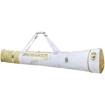 BRUBAKER 'Carver Pro Saint-Moritz' Housse à Skis rembourrée pour 1 Paire de Skis & bâtons 170 cm Blanc/Doré - Publicité BRUBAKER 'Carver Pro Saint-Moritz' Housse à Skis rembourrée pour 1 Paire de Skis & bâtons 170 cm Blanc/Doré - Publicité
