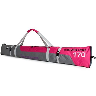 BRUBAKER ‘Carver Pro 2.0’ Série limitée Housse à Skis rembourrée pour 1 Paire de Skis et Bâtons 170 cm Fuchsia/Gris - Publicité BRUBAKER ‘Carver Pro 2.0’ Série limitée Housse à Skis rembourrée pour 1 Paire de Skis et Bâtons 170 cm Fuchsia/Gris - Publicité