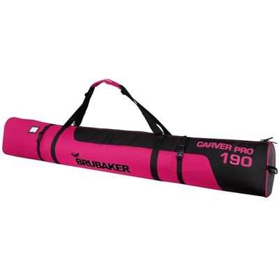 BRUBAKER Carver Pro Sac de ski rembourré pour 1 paire de skis et bâtons Sac de ski indéchirable pour le transport et le rangement Rose noir 190 cm - Publicité BRUBAKER Carver Pro Sac de ski rembourré pour 1 paire de skis et bâtons Sac de ski indéchirable pour le transport et le rangement Rose noir 190 cm - Publicité