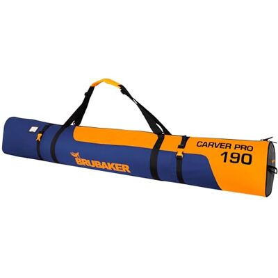 BRUBAKER Carver Pro Sac de ski pour 1 paire de skis et bâtons de ski rembourré, indéchirable et robuste avec fermeture éclair bidirectionnelle Bleu/orange - Publicité BRUBAKER Carver Pro Sac de ski pour 1 paire de skis et bâtons de ski rembourré, indéchirable et robuste avec fermeture éclair bidirectionnelle Bleu/orange - Publicité