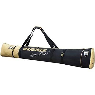 BRUBAKER 'Carver Pro Saint-Moritz' Housse à Skis rembourrée pour 1 Paire de Skis & bâtons 170 cm ou 190 cm Noir/Doré - Publicité BRUBAKER 'Carver Pro Saint-Moritz' Housse à Skis rembourrée pour 1 Paire de Skis & bâtons 170 cm ou 190 cm Noir/Doré - Publicité
