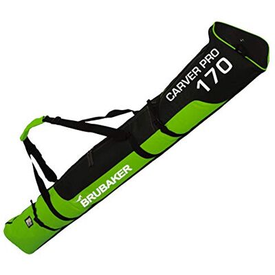 BRUBAKER 'Carver Pro 2.0' Nouvelles Couleurs Housse à Skis rembourrée pour 1 Paire de Skis et Bâtons 170 cm Vert/Noir - Publicité BRUBAKER 'Carver Pro 2.0' Nouvelles Couleurs Housse à Skis rembourrée pour 1 Paire de Skis et Bâtons 170 cm Vert/Noir - Publicité