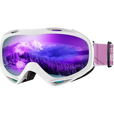 OutdoorMaster Masque de ski OTG unisexe, anti-buée, protection UV 100 %, lunettes de ski, snowboard pour homme, femme, garçons et filles (Revo Violet VLT 17 %) - Publicité OutdoorMaster Masque de ski OTG unisexe, anti-buée, protection UV 100 %, lunettes de ski, snowboard pour homme, femme, garçons et filles (Revo Violet VLT 17 %) - Publicité