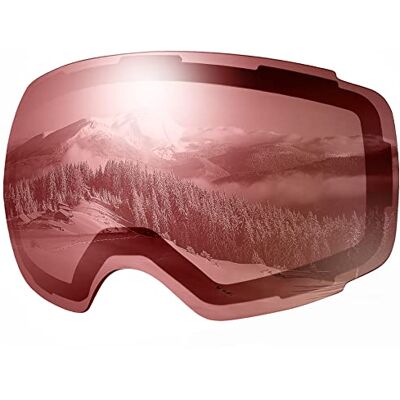 OutdoorMaster Verres de rechange Pro pour lunettes de ski – Plus de 20 choix (VLT 28 % rose argenté) - Publicité OutdoorMaster Verres de rechange Pro pour lunettes de ski – Plus de 20 choix (VLT 28 % rose argenté) - Publicité