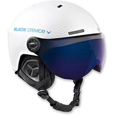 Casque de Ski Blanc Crevice avec 2 Visières - Casque de Ski - Publicité Casque de Ski Blanc Crevice avec 2 Visières - Casque de Ski - Publicité