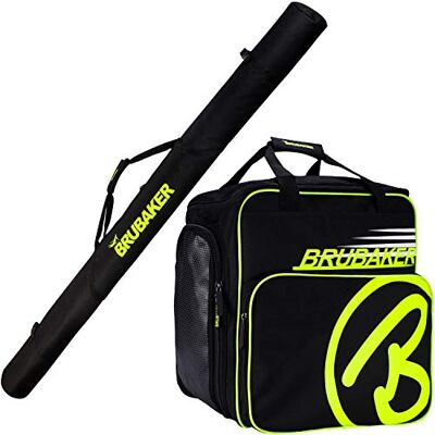 BRUBAKER Set de Ski 'XC Touring Champion' Housse à Skis de Fond & Sac à Chaussures de Ski 210 cm Noir/Jaune Fluo - Publicité BRUBAKER Set de Ski 'XC Touring Champion' Housse à Skis de Fond & Sac à Chaussures de Ski 210 cm Noir/Jaune Fluo - Publicité