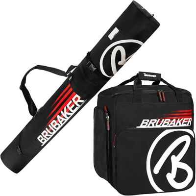 BRUBAKER Set de ski ‘Champion’ Housse à skis et Sac à chaussures de ski pour 1 Paire de skis + Bâtons + Chaussures + Casque 190 cm Noir / Rouge - Publicité BRUBAKER Set de ski ‘Champion’ Housse à skis et Sac à chaussures de ski pour 1 Paire de skis + Bâtons + Chaussures + Casque 190 cm Noir / Rouge - Publicité
