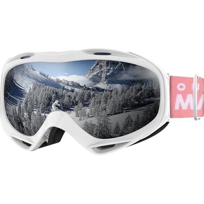 OutdoorMaster SLL Masque de Ski Outdoor Master Sur Les Lunettes Lunettes de Ski pour Homme, Femme et Enfant 100% de Protection UV (White Frame + VLT 10.2% Grey Lens) - Publicité OutdoorMaster SLL Masque de Ski Outdoor Master Sur Les Lunettes Lunettes de Ski pour Homme, Femme et Enfant 100% de Protection UV (White Frame + VLT 10.2% Grey Lens) - Publicité