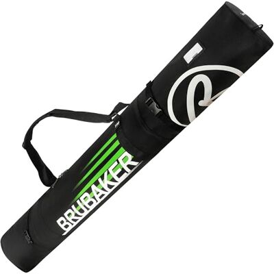 BRUBAKER ‘Carver Champion’ Housse à Skis rembourrée pour 1 Paire de Skis et Bâtons 190 cm Noir/Vert - Publicité BRUBAKER ‘Carver Champion’ Housse à Skis rembourrée pour 1 Paire de Skis et Bâtons 190 cm Noir/Vert - Publicité