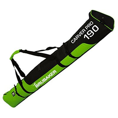 BRUBAKER 'Carver Pro 2.0' Nouvelles Couleurs Housse à Skis rembourrée pour 1 Paire de Skis et Bâtons 190 cm Vert/Noir - Publicité BRUBAKER 'Carver Pro 2.0' Nouvelles Couleurs Housse à Skis rembourrée pour 1 Paire de Skis et Bâtons 190 cm Vert/Noir - Publicité
