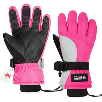 OutdoorMaster Gants de Ski pour Enfants, 3M Thinsulate, Gants Thermiques Coupe-Vent et imperméables pour l'hiver pour garçons et Filles, Ski, Snowboard, Sports d'hiver - Publicité OutdoorMaster Gants de Ski pour Enfants, 3M Thinsulate, Gants Thermiques Coupe-Vent et imperméables pour l'hiver pour garçons et Filles, Ski, Snowboard, Sports d'hiver - Publicité