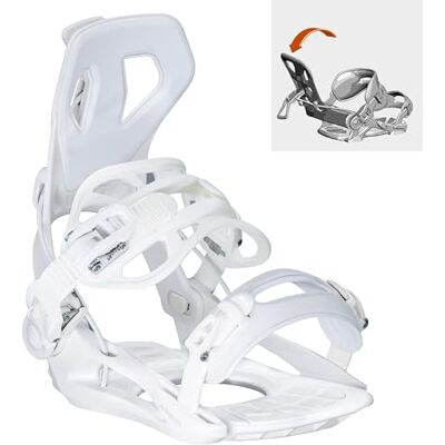 Airtracks Fixation de snowboard Master W Pro Fastec System Tailles S, M, L (M Blanc (38-41)) - Publicité Airtracks Fixation de snowboard Master W Pro Fastec System Tailles S, M, L (M Blanc (38-41)) - Publicité