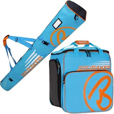 BRUBAKER Set de Ski ‘Champion’ Série limitée Housse à Skis et Sac à Chaussures de Ski pour 1 Paire de Skis + Bâtons + Chaussures + Casque 190 cm Bleu Orange - Publicité BRUBAKER Set de Ski ‘Champion’ Série limitée Housse à Skis et Sac à Chaussures de Ski pour 1 Paire de Skis + Bâtons + Chaussures + Casque 190 cm Bleu Orange - Publicité