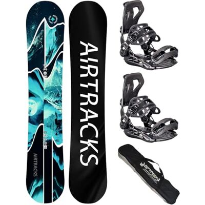 Airtracks Kit de snowboard Distance Snowboard Wide Hybrid Rocker + fixations Master Fastec + sac de snowboard 150, 157, 159, 162 cm - Publicité Airtracks Kit de snowboard Distance Snowboard Wide Hybrid Rocker + fixations Master Fastec + sac de snowboard 150, 157, 159, 162 cm - Publicité