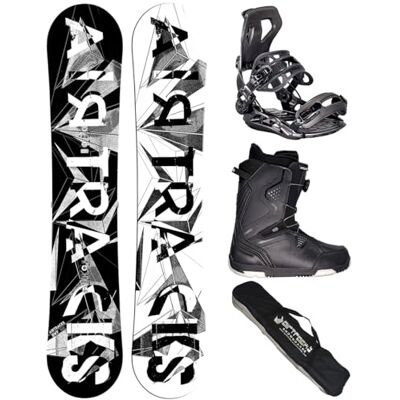 AIRTRACKS Snowboard Set Pack Planche BWF Extra Wide + Fixations Master + Chaussures + SB Sac / 155 159 161 165 168 171 cm - Publicité AIRTRACKS Snowboard Set Pack Planche BWF Extra Wide + Fixations Master + Chaussures + SB Sac / 155 159 161 165 168 171 cm - Publicité